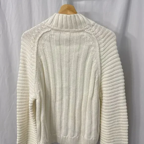 Free People Sweetheart Sweater Womens Small Ivory Boho Chunky Knit Mock Neck - Picture 13 of 13